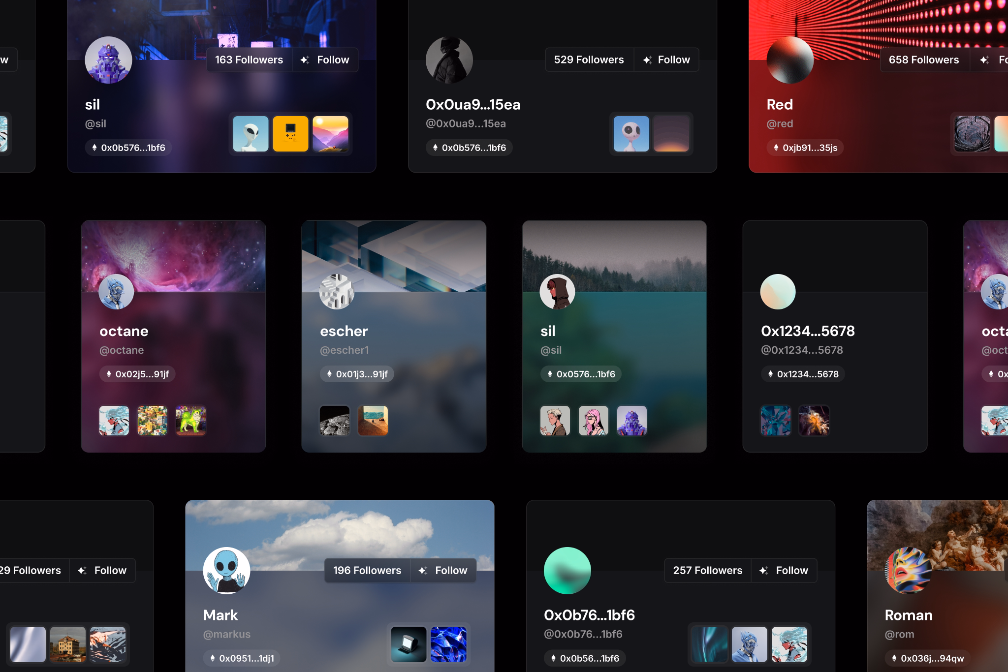 Zyre profiles screenshots
